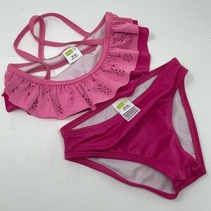 Crazy 8 Pink Ruffle Girls Bikini size XS (4)
